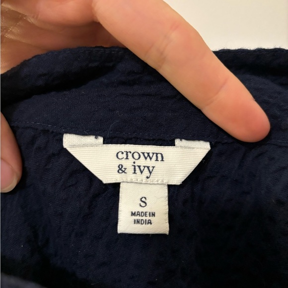 Crown & Ivy One Shoulder MIDI Dress - Navy - Womens Small Preppy Coastal Grandma - Picture 5 of 9